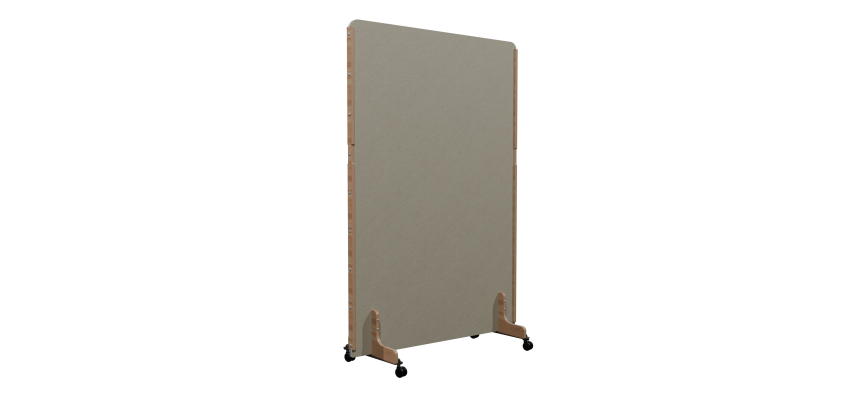 Cloison acoustique Enzo PET 24 mm - sur roulettes  - L 120 x H 170 cm