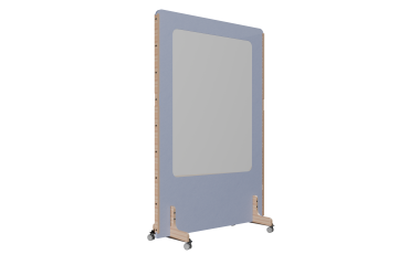 Cloison acoustique Enzo avec tableau d'écriture émaillé blanc  - sur roulettes  L 120 x H 170 CM