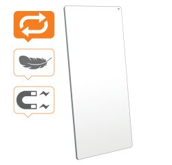 Pizarra blanca extraíble y portátil 1800 x 900 mm - marco gris
