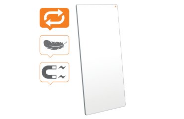 Pizarra blanca extraíble y portátil 1800 x 900 mm - marco gris
