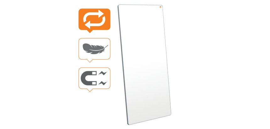 Pizarra blanca extraíble y portátil 1800 x 900 mm - marco gris
