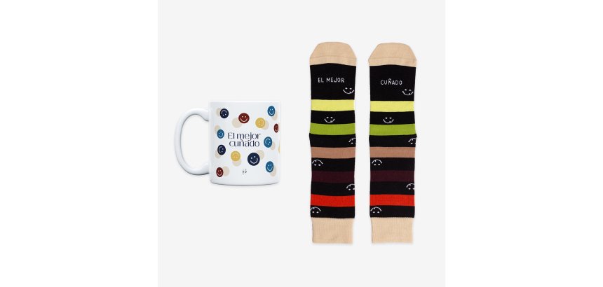Kit Taza + Calcetines "El mejor cuñado" Fam Talla 42-46