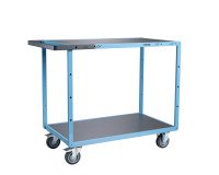Servante mécano-soudée 2 plateaux tôle galvanisée 250 kg 1000 x 600 mm roue TPE