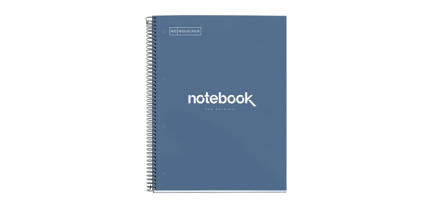 Notebook Emotions, Couverture rigide, A4, quadrillage 5x5 mm, 80 feuilles de 1 couleur, Miquelrius, Marine.
