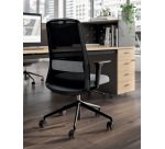 Chaise de bureau ROCKIT tissu et maille - Dossier haut avec soutien lombaire - Accoudoirs 1D - Structure noire