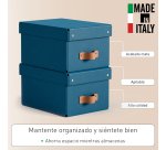 Caja de almacenamiento Leitz Puro con tapa, pequeña, 7L, cartón 100% reciclado, paquete de 2 - Azul marino - 7