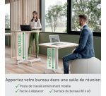 Bureau Leitz assis-debout ergonomique compact, Leitz Ergo, Blanc