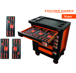 Servante équipée de 18 outils avec 3 modules