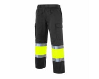 Pantalón multibolsillos alta visibilidad bicolor