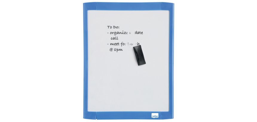 Mini pizarra magnética Nobo con marco de color 216x280 mm