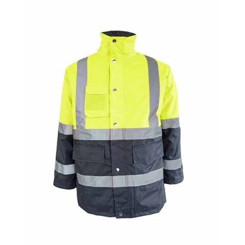 Parka alta visibilidad bicolor - talla S - Azul marino