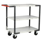 Servante montée 3 plateaux mélaminés 250 kg 850 x 500 mm roue caoutchouc