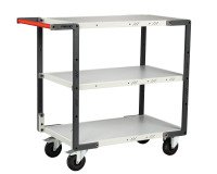 Servante montée 3 plateaux mélaminés 250 kg 850 x 500 mm roue caoutchouc