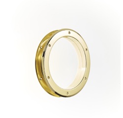 Hublot de porte rond doré