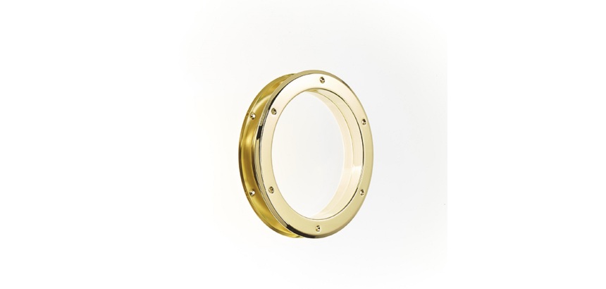 Hublot de porte rond doré