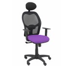 Silla de oficina Alocén malla con brazos regulables y cabecero - Asiento violeta
