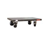 Plateau roulant bois enrobé de caoutchouc 500 kg 600 x 400 mm roue non tachante