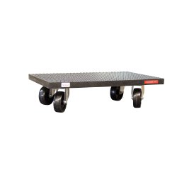 Plateau roulant bois enrobé de caoutchouc 500 kg 600 x 400 mm roue non tachante