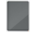 Vitrina NOBO Premium Plus con fondo de fieltro 9xA4, gris