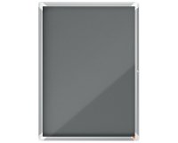 Vitrina NOBO Premium Plus con fondo de fieltro 9xA4, gris