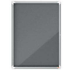 Vitrina NOBO Premium Plus con fondo de fieltro 9xA4, gris