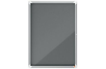 Vitrina NOBO Premium Plus con fondo de fieltro 9xA4, gris