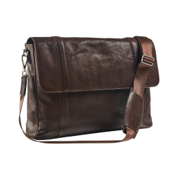 Lederen messenger bag met laptopvak 15,6