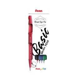 Rotulador Pentel Touch con punta de pincel - Estuche 4 surtido