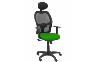 Alocén chair in black mesh, adjustable armrests, fixed headrest, Bali seat