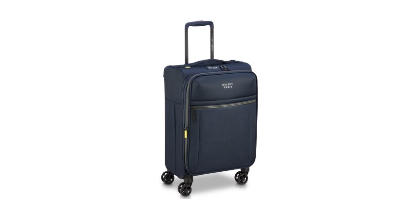 Delsey Brochant 3 - Valise cabine extensible 4 doubles roues 55 cm bleu marine