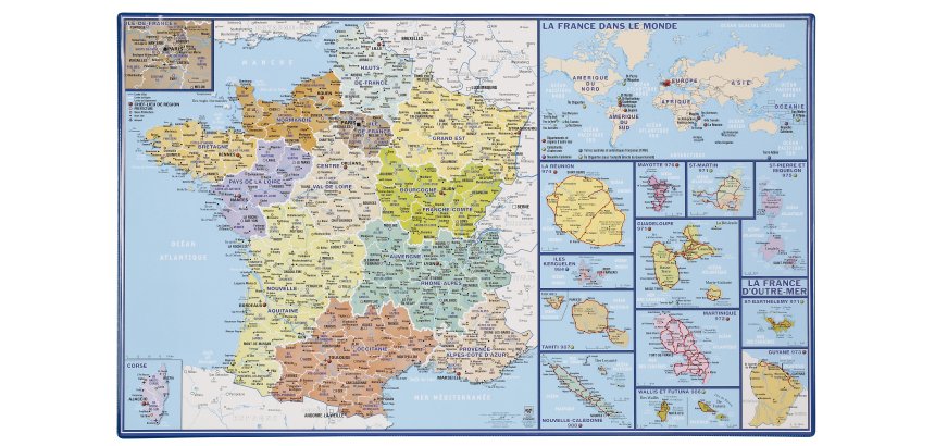 Sous-main France / DOM TOM  Viquel - 59.8 x 36.5 cm