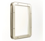 Hublot de porte rectangulaire nickelé mat