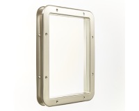 Hublot de porte rectangulaire nickelé mat