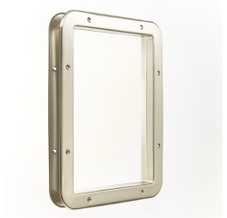 Hublot de porte rectangulaire nickelé mat