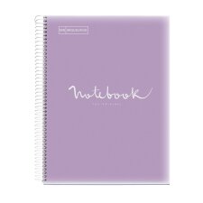 Notebook Emotions, Couverture souple, A4, séyès, 80 feuilles de 1 couleur, Miquelrius, Lilas.
