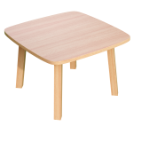 Table basse Woody H.40 x L.60 x P.60 cm plateau hêtre piètement bois massif