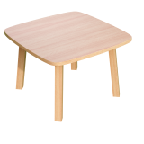 Table basse Woody H.40 x L.60 x P.60 cm plateau hêtre piètement bois massif