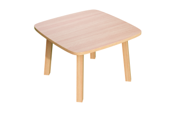 Table basse Woody H.40 x L.60 x P.60 cm plateau hêtre piètement bois massif