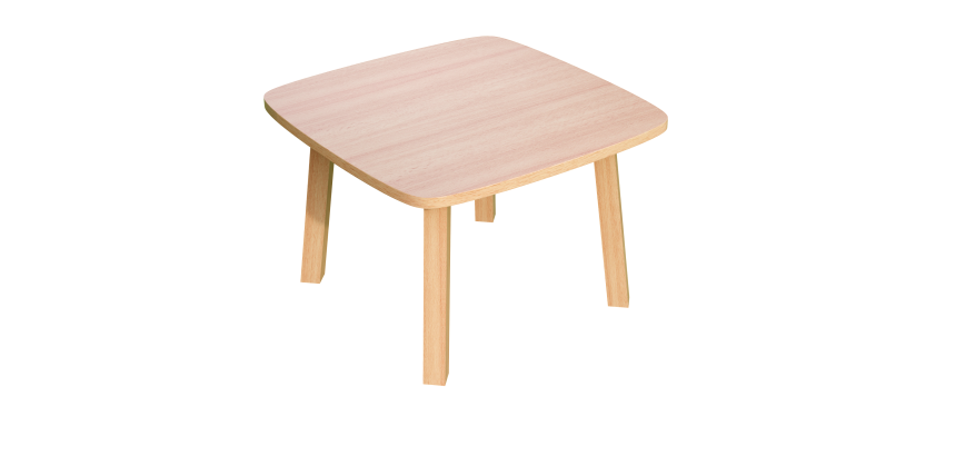 Table basse Woody H.40 x L.60 x P.60 cm plateau hêtre piètement bois massif