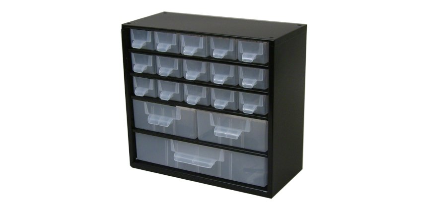 Casier métal avec séparateurs 18 tiroirs