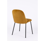 Chaise BELLA , tissu velours et piétement métal noir