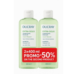 Ducray extra doux shampoo 2x400ml promo -50 2m produit
