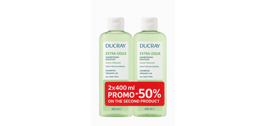 Ducray extra doux shampoo 2x400ml promo -50 2m produit