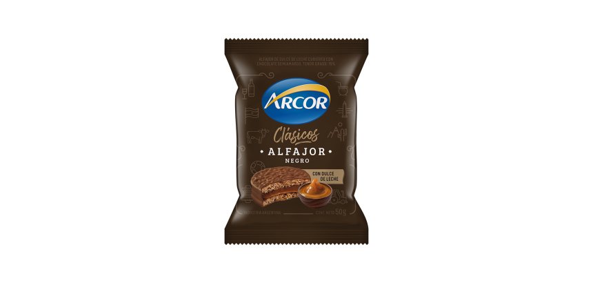 Alfajor Dulce de leche negro Arcor 50 g - Estuche de 24 unidades