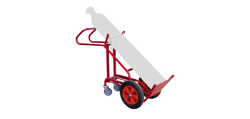Diable porte-bouteille avec béquille acier 250 kg bavette fixe profondeur 280 mm roue pneumatique