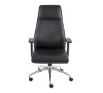 Fauteuil de bureau ergonomique MODO cuir naturel, accoudoirs 1D et pied aluminium