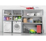 Rayonnage MODULO - Module 3 étagères - 9 plateaux