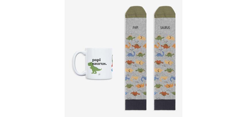 Kit Taza + Calcetines "Papisaurus" talla 42-46
