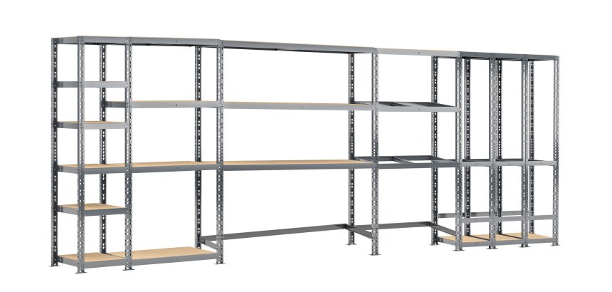 Rayonnage MODULO - Module 5 étagères - 16 plateaux