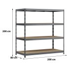 Rayonnage MODULO - Etagère Rack - 4 plateaux